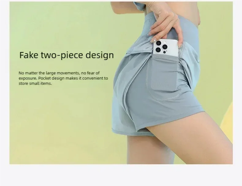 PHIGEER Women’s Yoga Shorts – Lightweight Gym & Running Shorts with Pocket