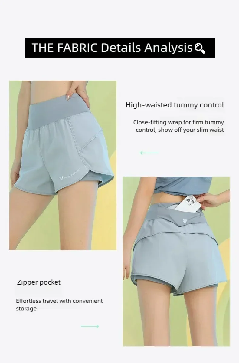 PHIGEER Women’s Yoga Shorts – Lightweight Gym & Running Shorts with Pocket