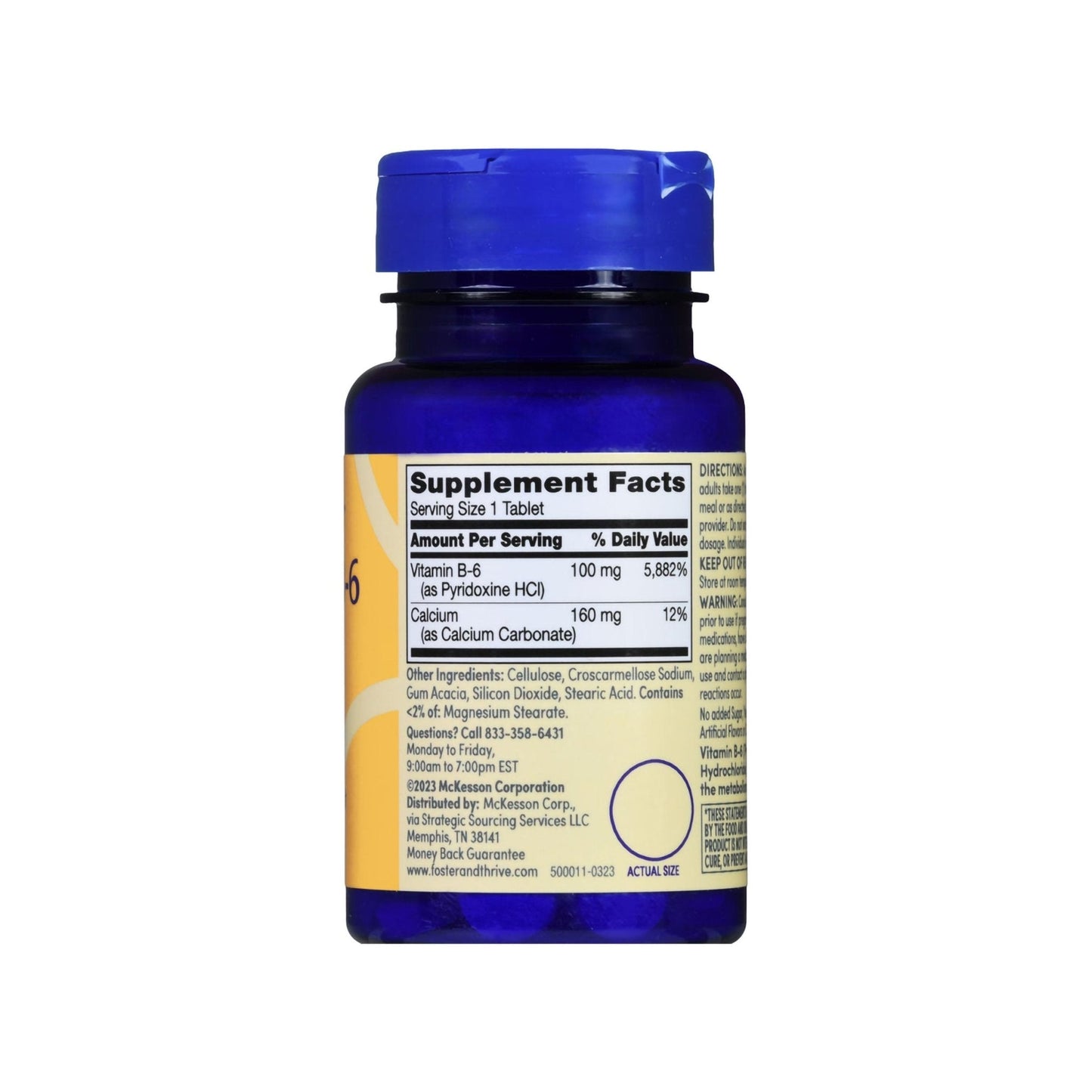 Foster & Thrive Vitamin B6 Supplement, 100 mg