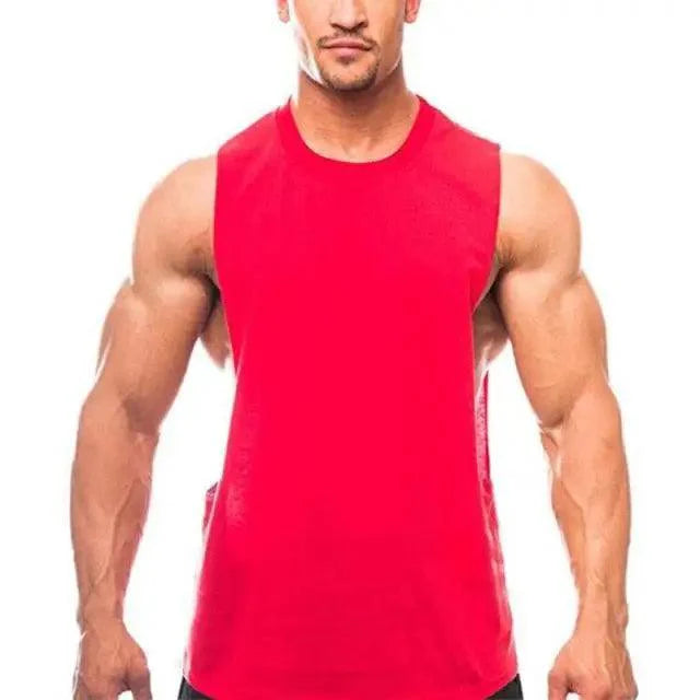 New Sport Plain Shirts For Men Bodybuilding Singlet Gyms Shirts Sleeveless Shirt Blank Fitness Clothing Sportwear Muscle Vest Men's Fitness T-Shirt Round Neck Sleeveless Vest Stretch Solid Color Fitness Sports Shirts